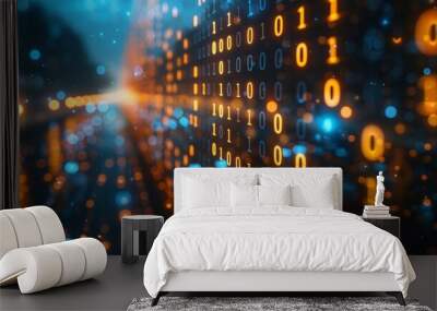 Digital informational technology web futuristic hologram Wall mural