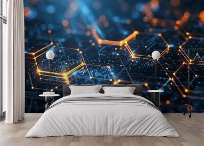 Hexagons pattern Geometric abstract background Wall mural