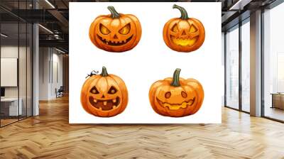 Set of halloween pumpkins Wall mural