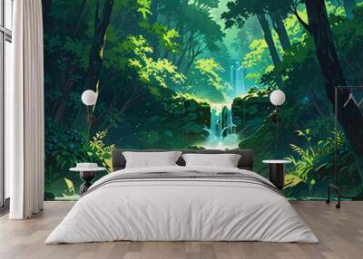  Waterfall in the forest 2 Wall mural