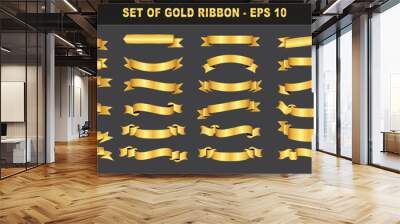 set of gold ribbon. easy to modify Wall mural