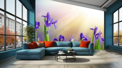 image of garden with flowers Wall mural