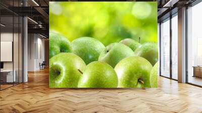 image of green apples close-up Wall mural