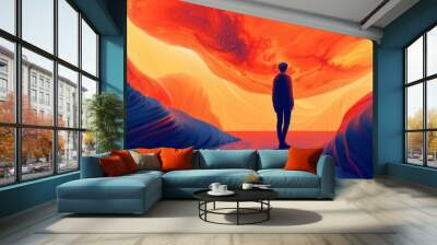 A surreal dreamscape where reality twists and bends in impossible ways.   illustration. Wall mural