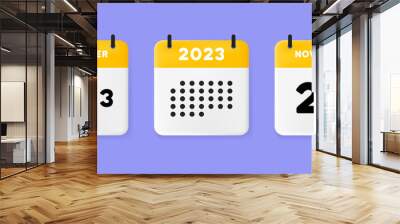 Calendar set icon. Calendar on a blue background with Twenty eight november, 2023, 28 number text. Reminder. Date menegement concept. Vector line icon for Business and Advertising Wall mural