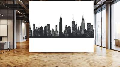 City silhouette vector set. Panorama city background. Skyline urban border collection.vector isolated white background Wall mural