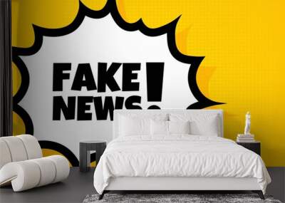 Fake news speech bubble banner. Pop art retro comic style. For business, marketing and advertising. Vector on isolated background. EPS 10 Wall mural