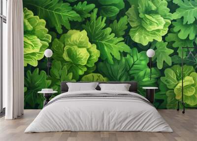 Leafy salad green. vector simple illustration Wall mural