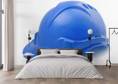 Blue plastic hard hat Wall mural