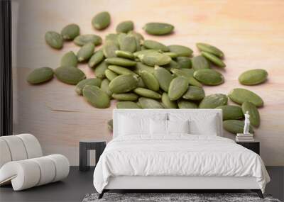 Green shelled pumpkin seeds Wall mural