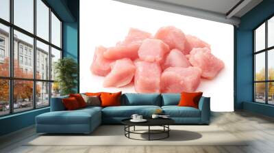 Raw chicken fillet chunks Wall mural