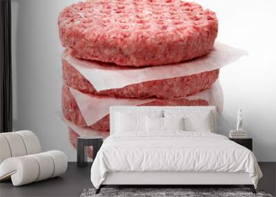 Stack of fresh raw burger patty Wall mural