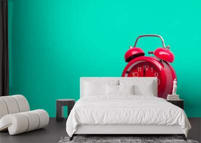 alarm clock on white background Wall mural