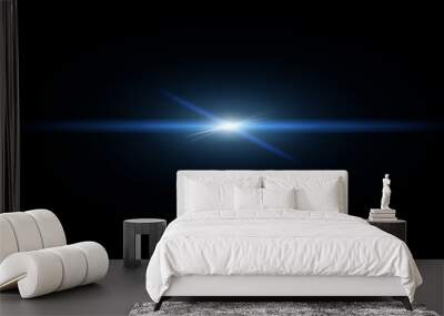 digital lens flare,sun burst on black background Wall mural