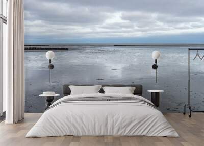 View of the mud flat on the island of Sylt Wall mural