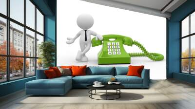 Green phone Wall mural