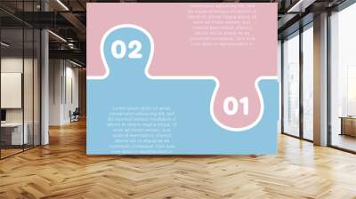 Two options puzzle jigsaw diagram for infographic Wall mural