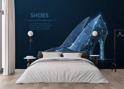 Isolated vector woman shoe. Elegance, glamour, beauty symbol Wall mural