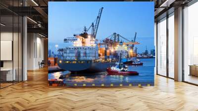 Cargo ship docking Wall mural