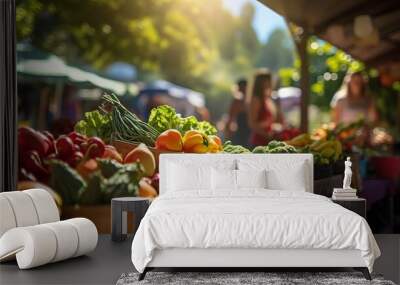 Farmers Market Fresh Vegetables Wall mural