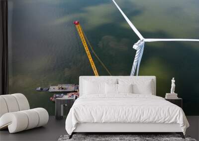 Construction of an offshore windpark Wall mural