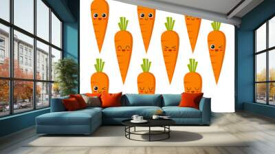 Carrot character collection Wall mural