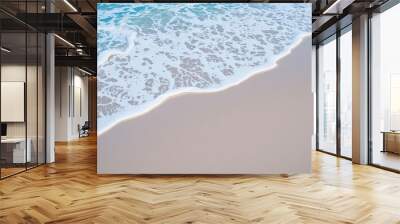 Foamy Ocean Waves Crashing on Sandy Beach Wall mural