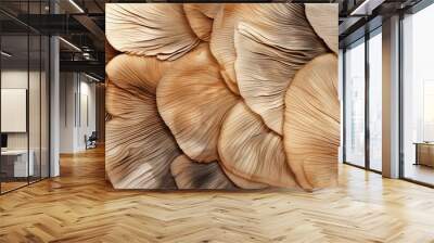 Abstract organic natural beige brown color waving lines mushroom texture background banner illustration wallpaper backdrop for webdesign (Generative Ai) Wall mural