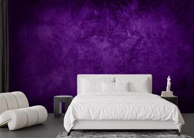 Dark abstract scratched purple concrete paper texture background banner pattern Wall mural