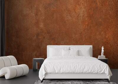 Grunge rusty orange brown metal corten steel stone background texture banner panorama Wall mural