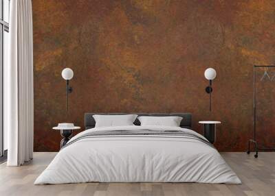 Grunge rusty orange brown metal corten steel stone background texture banner panorama Wall mural