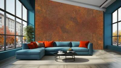 Grunge rusty orange brown metal corten steel stone background texture banner panorama	 Wall mural