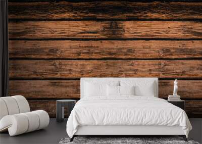 old brown rustic dark weathered wooden texture - wood background panorama banner long Wall mural