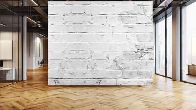 White gray light damaged rustic brick wall brickwork stonework masonry texture background banner panorama Wall mural