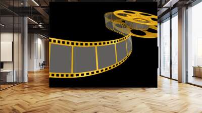 Gold Film Strip on black	 Wall mural