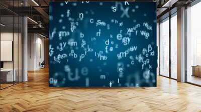 Image of Abstract network with letters Wall mural