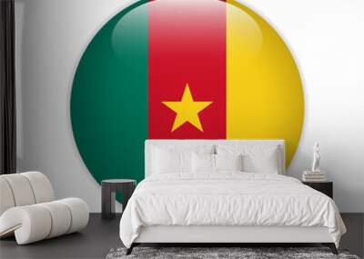 Cameroon flag on button Wall mural