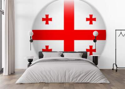 Georgia flag on button Wall mural