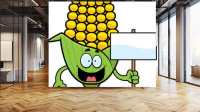 Cartoon Corn Sign Wall mural