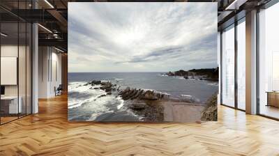 clouds over the sea and cliff Wall mural