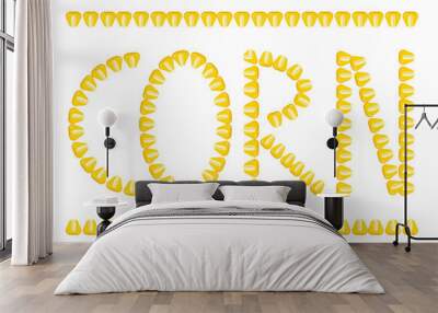 corn seeds making word corn Wall mural