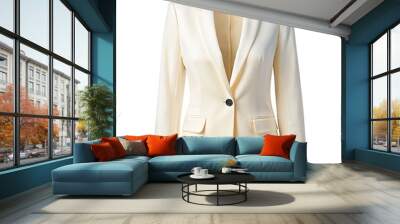 isolated women's white blazer Wall mural