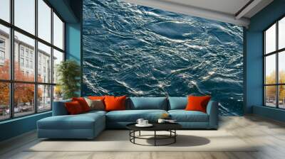 Blue and turquoise water with irregular wave structure Wall mural