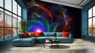 Abstract fractal colorful space background Wall mural