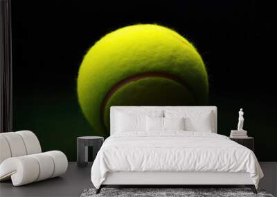 Tennis ball on the court. Tennis game concept, dramatic lighting  Wall mural