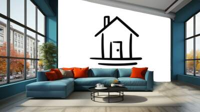 Hand drawn house. Simple vector icon Wall mural