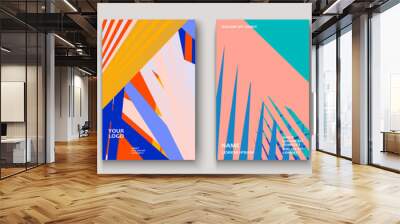 Minimal modern cover collection design. Dynamic colorful gradients flat colors in retro 90s style. Future geometric patterns lines. Trendy minimalist poster template vector background for business Wall mural