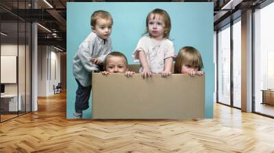 Paper box full of children Wall mural