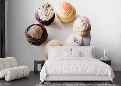 cupcakes white background Wall mural