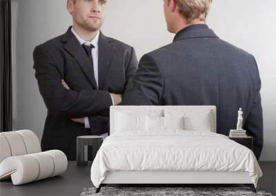 two businessmen discussing Wall mural